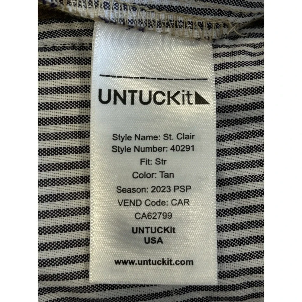 Untuckit‎ Mens Chino Pants Size 38x32 St. Clair Straight Leg Tan Cotton Blend